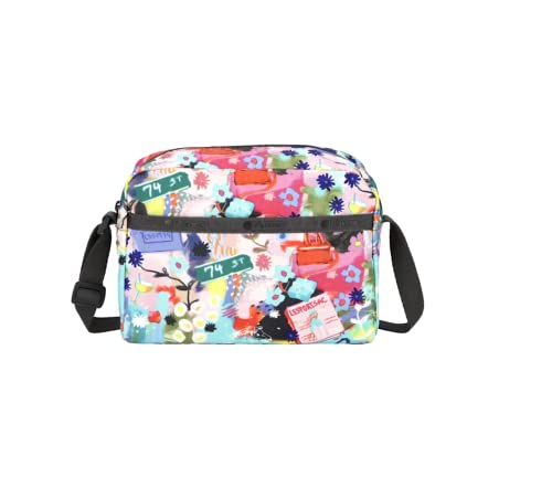 Image of LeSportsac Painterly Spring Daniella Crossbody Bag, Style 2434 /Color G933, Celebrating LeSportsac's 1974 Iconic Debut in NYC, Abstract Colorful Whimsical Graphics, Limited Edition