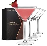 Set of 6 Martini Glasses, Cosmopolitan Glasses Margarita Glasses, Whiskey, Gin, Tequila, Tall Cockta