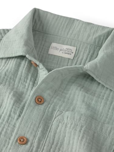 Little Planet by Carter's Boy 2-piece Shorts Set made with Organic Cotton, Meadow Green, 3T
