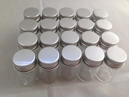 Amazon Co Jp ノーブランド品 ミニチュアガラスボトル アルミキャップ 20 22 40ミリ ホビー