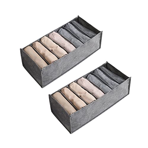 Organizador de ropa de armario de 2 piezas para ropa doblada, organizador de cajones, lavable, organizador de ropa de armario plegable para jeans, pantalones, vestido, camisetas, polainas, faldas Cover
