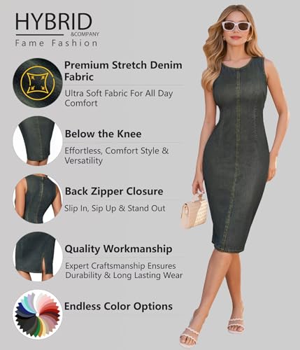 Image of Hybrid & Company Women's Sleeveless Denim Dress