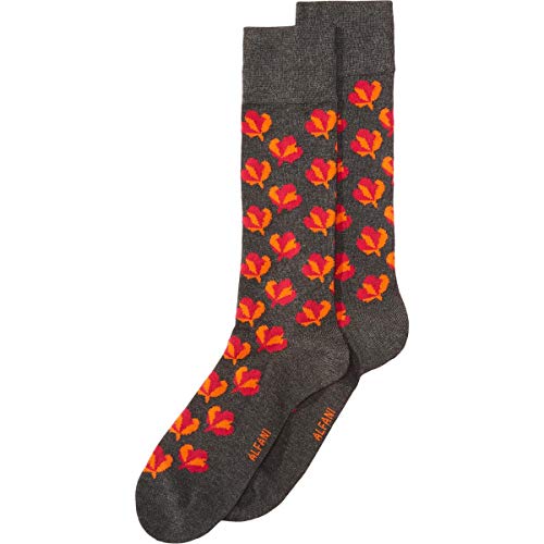 Alfani Mens Maple Leaf Dress Socks, Multicoloured, 10-13