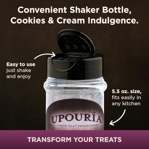 Upouria Cookies & Cream Coffee Topper, Vegan, Rich Flavor Enhancer for Coffee, Hot Chocolate, Ice Cream, 5.5oz