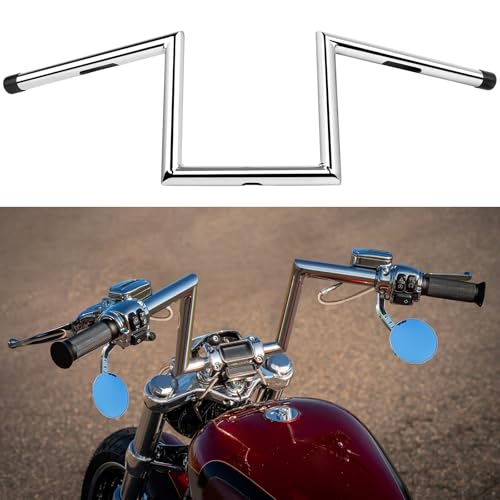DREAMIZER Manubrio Z per Moto, 25mm 1 Ape Hanger con 8 pollici di altezza, Compatibile con Harley Honda Yamaha Suzuki Kawasaki Triumph Bobber Chopper Cruiser Sportster