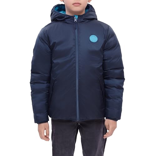 Image of Rokka&Rolla Boys' Reversible Lightweight Water-Resistant Puffer Jacket | Lightweight Breathable Reversible Puffer Makes A Hooded Winter Coat For Boys To Wear During Cold Weather Activity