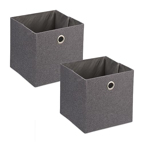 Relaxdays Aufbewahrungsbox, Ordnungsbox aus Stoff, 2er-Set, HxBxT: 30,5 x...