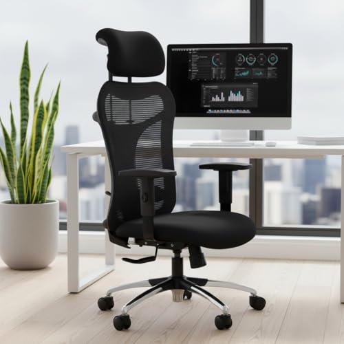 Image of Ergonomic Mesh Executive Mid Back Chair for Office | Breathable Backrest, Padded Seat & Sleek Design | Best Fit for Reception, Meeting Rooms, Workspaces & Daily Seating Comfort