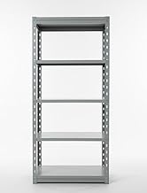 وحدة رفوف تخزين من الصلب متينة مكونة 5 طبقات أرفف معدنية صناعية للجراج وورش العمل أسود ملمع