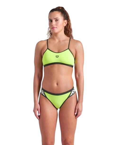 ARENA Costume Bikini 2 Pezzi Slip E Top A Fascia Icons Donna Piscina Nuoto Giallo Fluo