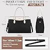 RAINSMORE Sac Cabas Femme Sac a Main Grande Capacité Sac Ordinateur Femmes 15.6 Pouces PU Cuir Sac de Cours Lycee Imperméable pour Travail Affaires Noir et Blanc #1