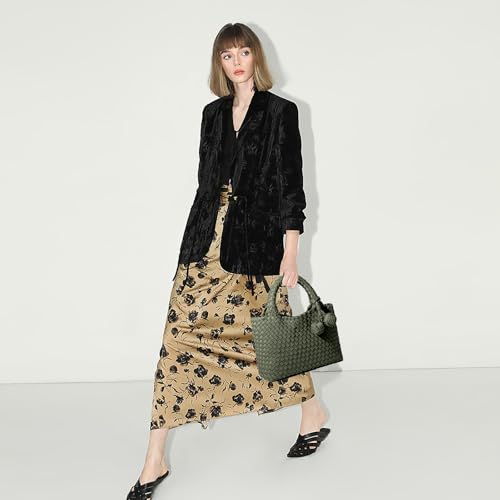 Image of Woven Tote Bag for Women with Coin Purse, Foldable Chain Small Crossbody Handbags, Fashion Shoulder Bag, Hobo Satchel