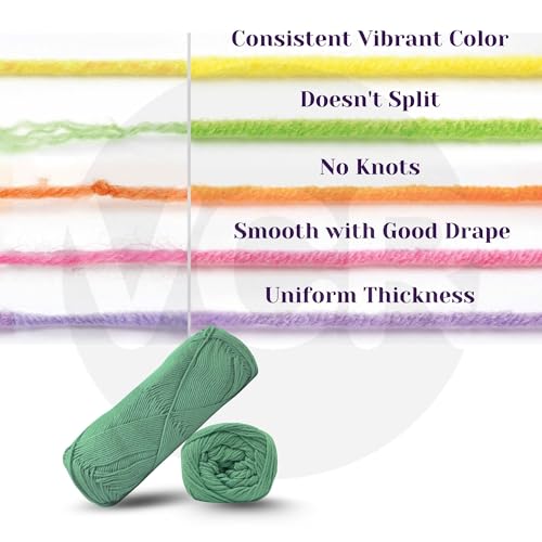 Image of VCR 4Ply Green Yarn, 100 Grams Hank, 320 Meters Length, Cotton Combed Ball for Crochet and Knitting, Soft Crosia Threads, Pack of 1 Yarn, Suitable for DIY Crafts