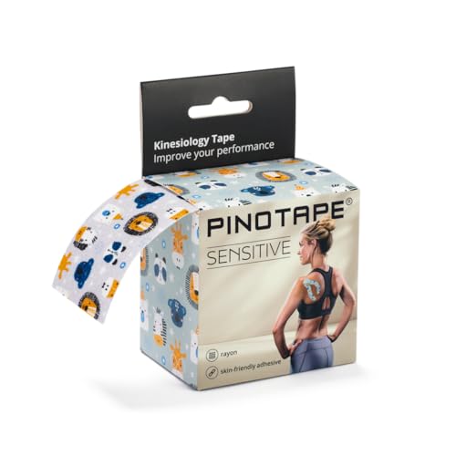 Pinotape Sport - Sensitive Tape - Zoo - 5 cm x 5 m - wasserfestes Kinesiotape - für sensible Haut - latexfrei - starke Haftung | 1 Tape = 5 Meter