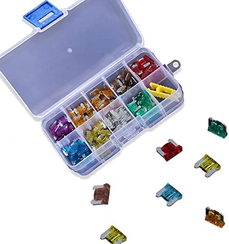 Standard Fuse Assortment kit 3A 5A 7.5A 10A 15A 20A 25A 30A Mini Colorful Insert Fuses for Car Boat Truck SUV Automotive 100 Pcs (Mini)
