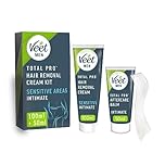 Veet Men's Intimate Hair Removal Kit - 100 ml Cream, 50 ml After Shave Balm, Spatula - Genital & Pubic Remover for Smooth Skin
