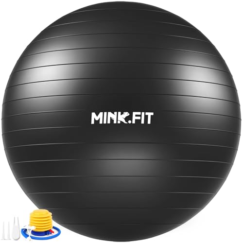 MINK.FIT Pelota de yoga, pelota de ejercicio de estabilidad antideslizante para pilates, pelota de parto extragruesa para embarazo, fitness, pelota de gimnasio para entrenamientos centrales,