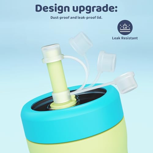 Image of Sursip Toddler Cups Spill Proof with Straw and Lid, 12oz Sippy Cups