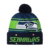 FOCO NFL Unisex LED Light Up Beanie Hat, Seattle Seahawks