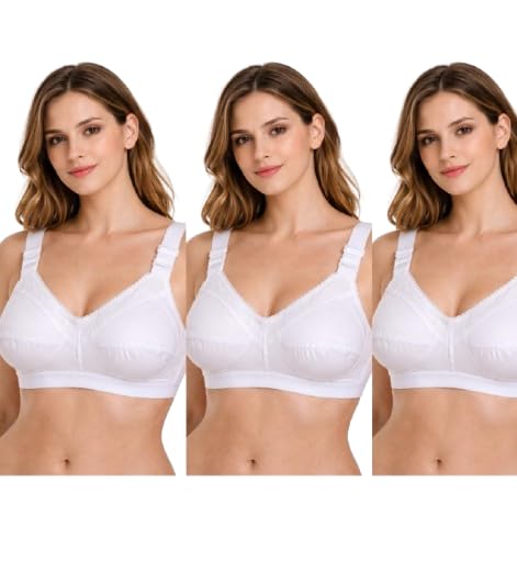Image of Women Cotton Bra, Soft Breathable Non-Padded Everyday Comfort Bra