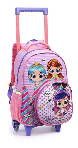 Kit Mochila Lol Infantil Escolar Girls Rodinhas G Seanite Roxo