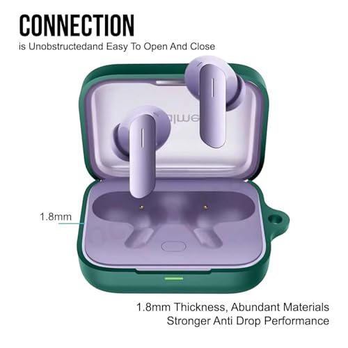 Image of Soft Silicone Case Cover Compatible for Realme Buds Air 7 | 7 Pro -Green.