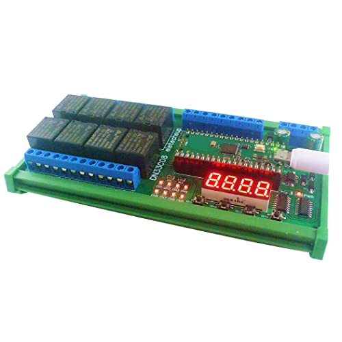 Eletechsup DC 12V 24V 8ch Multifunction Delay Timer RS485 Modbus Relay Module (1 x with Shell)