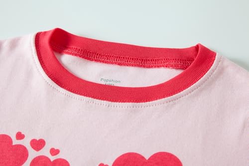 Popshion Girls Pajamas Short Sleeve 100% Cotton Toddlder Clothes Summer Pjs for Girl Sleepwear Kids Short Sets 3-10 Years3