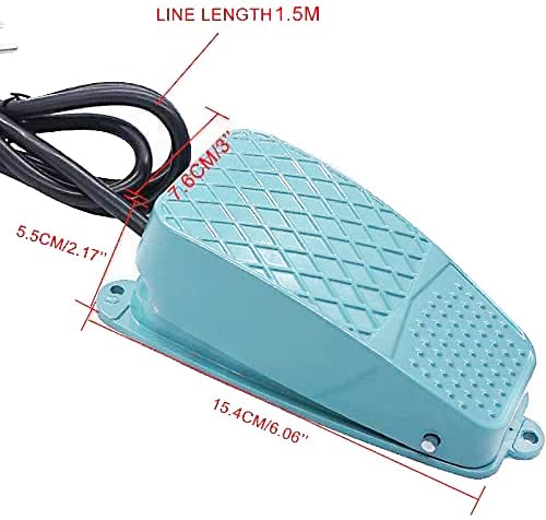 Twtade Meat Grinder Foot Switch，Woodworking Machine Control ，Meat Grinder， Nonslip Momentary Metal Aluminum Foot Pedal Switch With Cable For Cnc Industrial Ac 250V 10A Spdt No Nc Tfs-3-Bu-X #TOP3