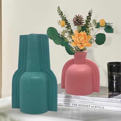 Image of Amazon Basics Winged Ceramic Flower Vases | for Home Decor (Pack of 2 | Multi-Colour)