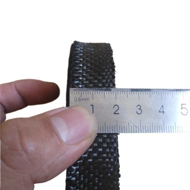 Premium Black Carbon Fiber Fabric Braid Belt - 20mm/30mm Wide Plain Woven Cloth, 3K 280g, 1 Piece(25mmx3meters)