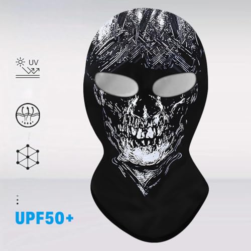 Image of Proberos Riding Face Cover Fun Ghost Face Balaclava Face Mask Stretchy Face Cover Neck Gaiter Quick-Drying Cool Ice Silk Breathable Outdoor Riding Face Mask Festival Cosplay Halloween Head Cover