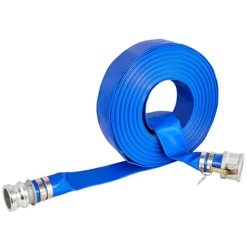 2" x 100 Ft Discharge Hose, Heavy Duty PVC Lay Flat Water Backwash Hose,Durable Pool Drain Hose with Aluminum CE Fittings for Water Pump And Filters by Zicely - Image 6