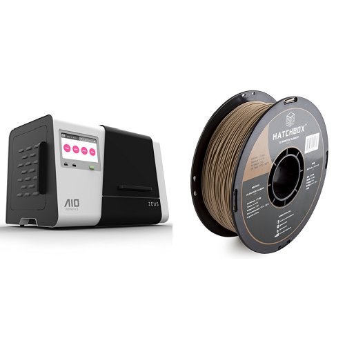 AIO Robotics Zeus AllInOne 3D Printer and HATCHBOX 3D WOOD1KG1.75 3D