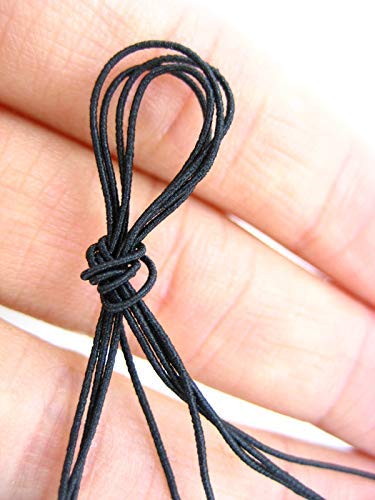 The Sew Shack Black 10Ms 0.8Mm Thin Round Cord Elastic Stretchy Thread Hat Beading Jewellery Elastic