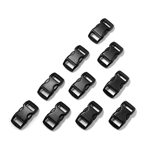 Paracord obturador 3/8 "de plástico en el 10er Set hebillas clic cierre cierre de broche de Paracord hebillas del PRECORN marca