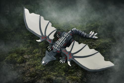 Image of Flexible Articulated Dragon Toys I Toothless Dragon 3D Printed Night Fury and Light Fury Toys, Couple (Red Death Dragon)