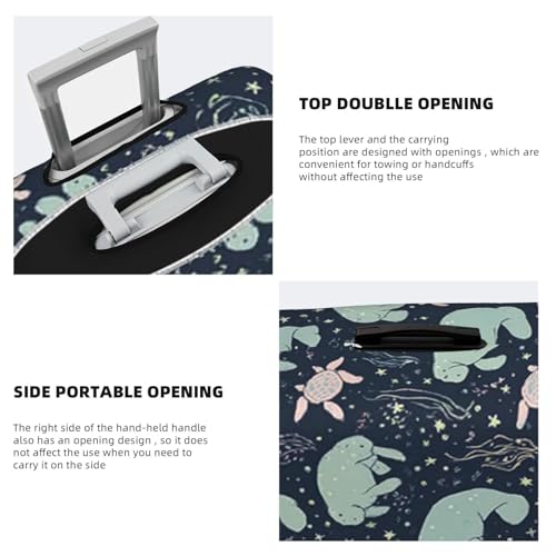 Luggage Cover Washable Elastic Suitcase Covers Manatee Animals Travel Baggage Cover Fashion Anti-scratch Suitcase Protector Decoraitve Covers Fits 18-32 Inch Luggages X-Large4
