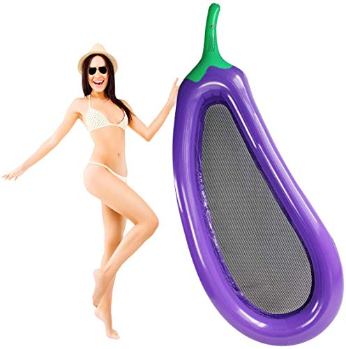 SUNSHINEMALL Swimming Inflatable Eggplant Float Large Float, can Hold 4 Children, Load up to 200KG,(250x95x20cm)