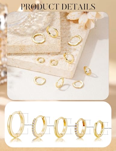 Turandoss Hypoallergenic Small Gold Huggie Hoop Earrings for Women Girls - image 4