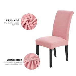 Joccun Chair Covers for Dining Room Set of 4, Dining Chair Slipcovers Stretch Dining Room Chair Covers Seat Protector,Washable Parsons Chair Cover for Home,Banquet(Dusty Pink,4 Pack) Joccun Chair Covers for Dining Room Set of 4 Dining Chair Slipcovers Stretch Dining Room Chair Covers Seat ProtectorWashable Parsons Chair Cover for HomeBanquetDusty Pink4 Pack