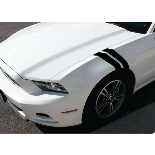 Image of x xotic tech 4pcs Car Fender Stripes Hash Marks KK Vinyl Sticker Universal for Car Truck SUV Auto Bumper Racing Stripe Decal (Matte Black)