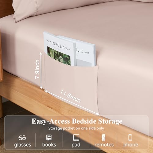 Image of Full Size Sheet Set, Viscose Bamboo Sheets for Bed Set 4pcs, 100% Viscose Derived from Bamboo, Hotel Luxury Silky & Cooling for Hot Sleepers, Deep Pocket Up to 17 inch, Light Pink