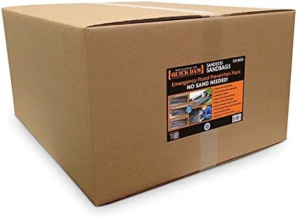 Quick Dam QD1224-120 Water-Activated Sandless Sandbags, 120/Pack, 120 Pack, Black, 120 Pack