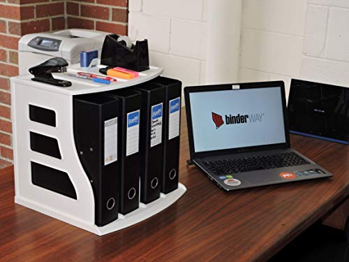 Binder Way - Paper Rack, Scrapbook 12X12 Holder, Ring Binder Stand, Lp Box, Desktop Organizer, Filing Crate, Lever Arch Book Shelf, Vinyl Record Album Cube, Stackable #TOP4