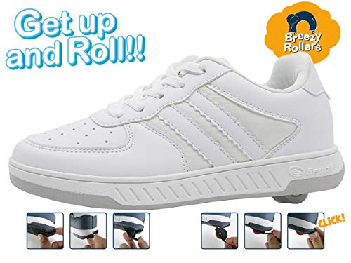 Beppi Roller Sneakers for Girls & Boys –Skate Shoes with Wheels White, Size 42