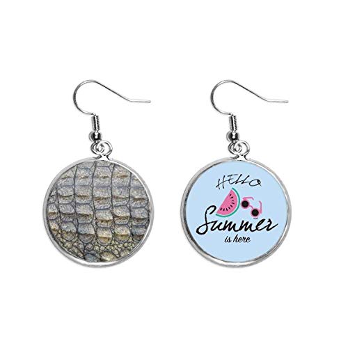 Pendientes de sandía tipo gota abstracta con textura de piel de cocodrilo