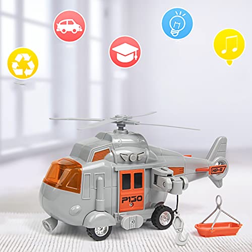 image for OMGTOY Military Helicopter, Airforce Airplane Toy with Hanging Basket 
