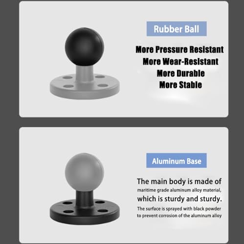 Image of Strg 1'' Ball Mount with Aluminum Alloy Round Plate, 1 Inch Ball Mount Base with AMPS Holes Compatible with RAM Mount 1 Inch /B Size / 25MM Ball Double Socket Arms