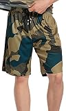 Mens Sports Workout Shorts Gym Shorts Camo Stylish Quick Dry Athletic Shorts with Pockets and Elasti